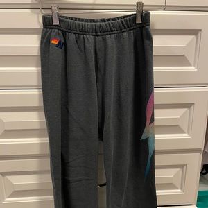 Aviator Nation Grey joggers with lightening bolt